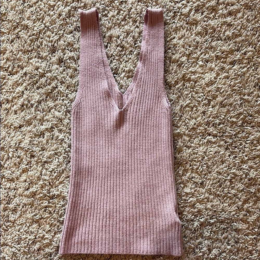 Brandy Melville Mauve Ribbed Tank Top - Picture 2 of 2